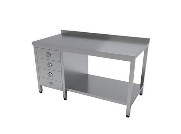 Çalışma tezgahı taban raflı blok çekmeceli