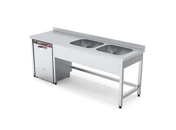 Çift Evyeli Bulaşık Makinası Girişli Çalışma Tezgahı