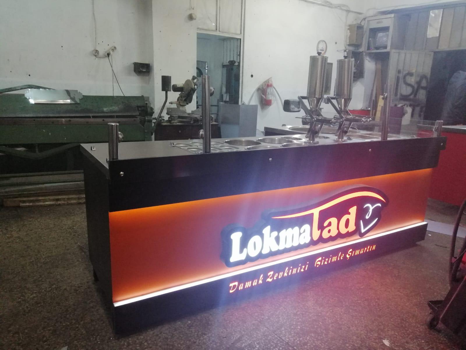 çikolatalı Lokma Tezgahı   2 Adet Lokma Dolum Makinesi   2 Parça Lokma Sunum Tezgahı