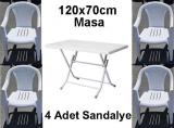 120x70cm Folding Plastic Table Chair Setı - Thumbnail 2