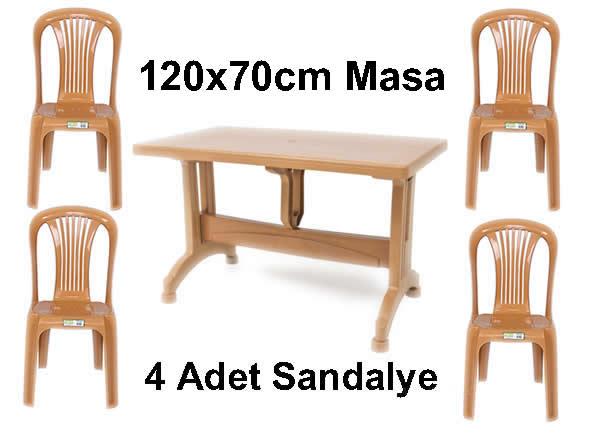 120x70cm Plastik Masa Sandalye Takımı