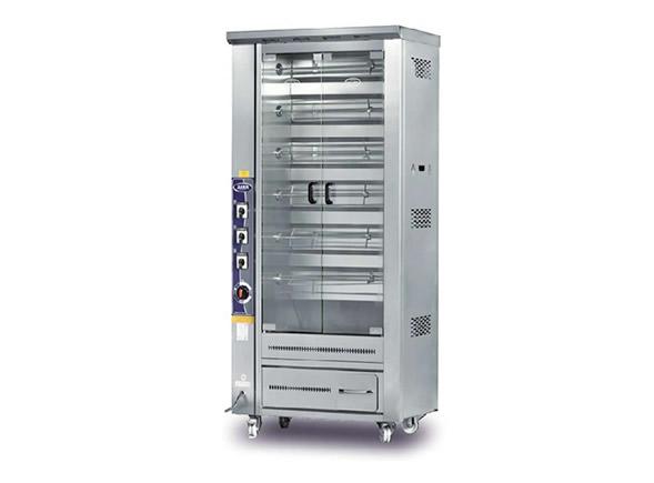 30 Piliçli Dik Vitrin Arkası Kapalı Piliç Çevirme Makinesi