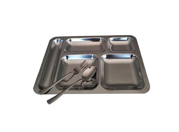 5 Bölmeli Self Servis Paslanmaz Tabldot Tabağı 430 Kalite