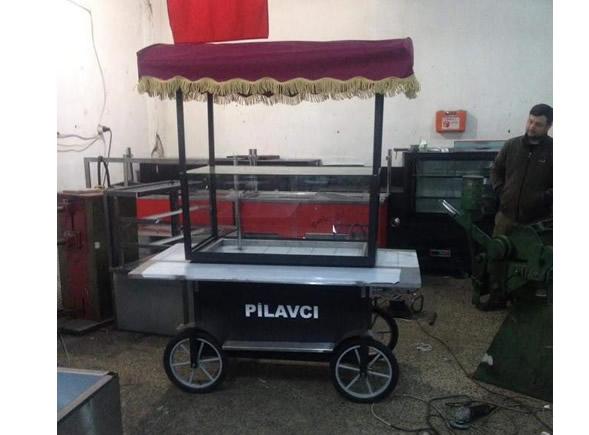 Bordo Baraklı Seyyar Pilav Arabası