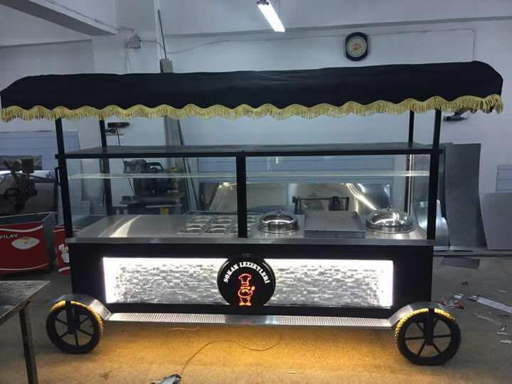 dekoratif taşlı seyyar arabalar