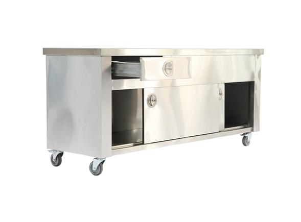 Dolaplı çekmeceli hareketli çalışma tezgah