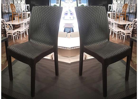 Koyu Kahverengi Hasır Plastik Sandalye