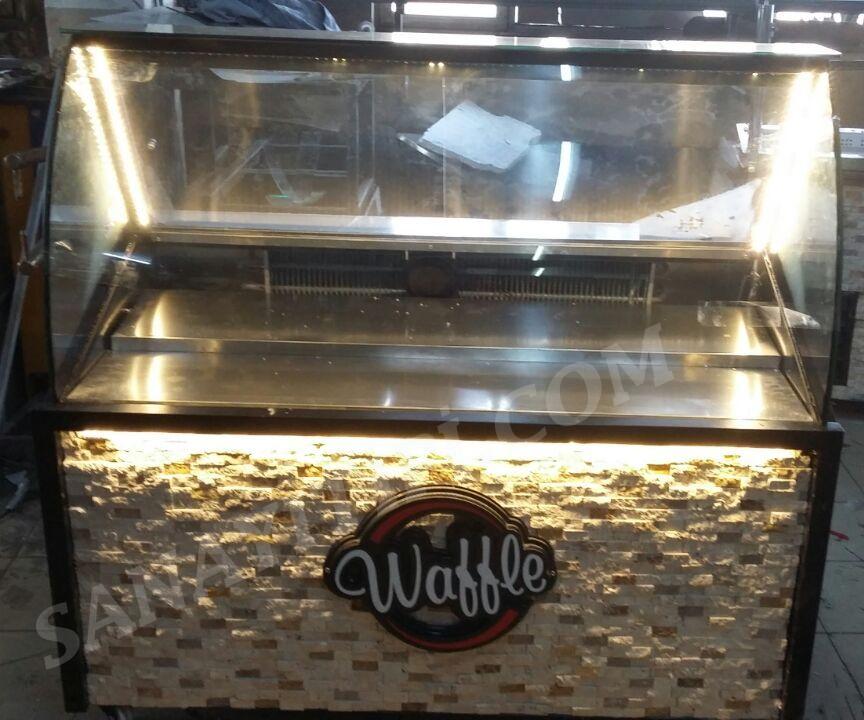 ledli taşlı waffle dolabı
