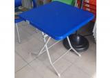 Blue Plastic Demir Legged Folding Table - Thumbnail 2