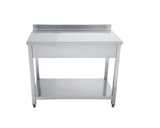 Paslanmaz Çelik Çalışma Tezgahı Taban Raflı 100x60x85cm