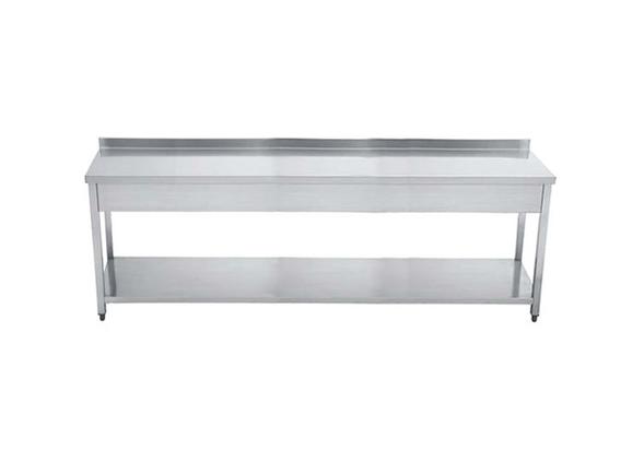 Paslanmaz Çelik Çalışma Tezgahı Taban Raflı 230x60x85cm