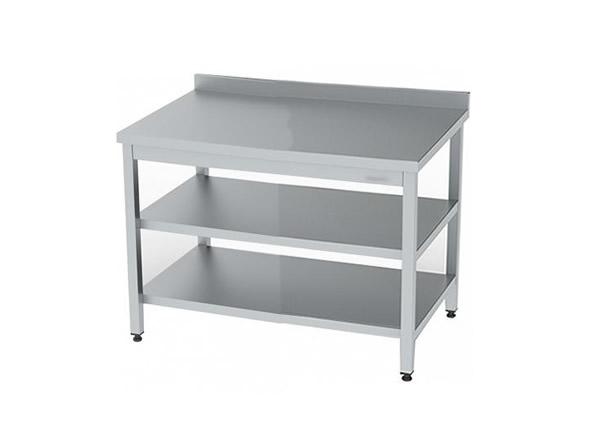 Paslanmaz Çelik Çalışma Tezgahı Taban ve Ara Raflı 110x60x85cm