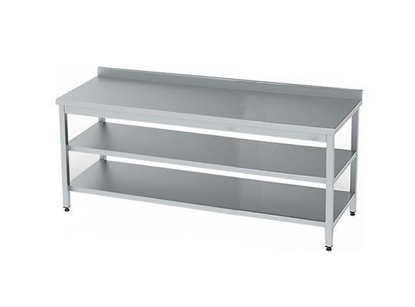 Paslanmaz Çelik Çalışma Tezgahı Taban ve Ara Raflı 160x60x85cm