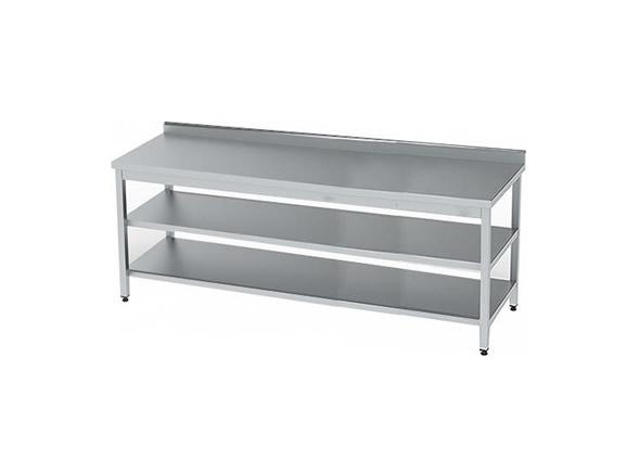 Paslanmaz Çelik Çalışma Tezgahı Taban ve Ara Raflı 190x60x85cm