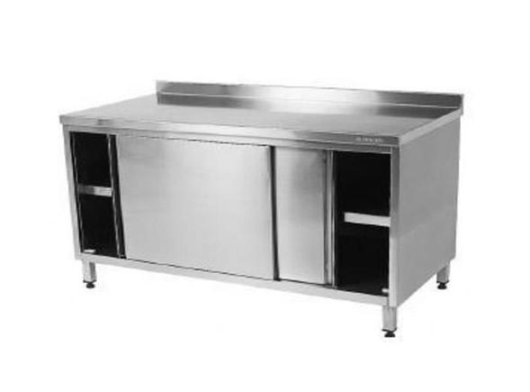 Paslanmaz Çelik Dolaplı Çalışma Tezgahı Ara Raflı 170x60x85cm