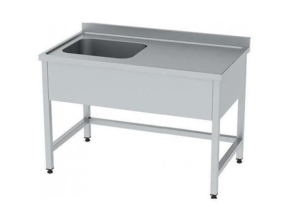 Paslanmaz Çelik Tek Evyeli Çalışma Tezgahı 130x60x85cm