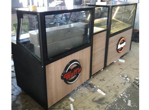 Waffle Kumpir Teşhir Dolabı Kasa Bankolu